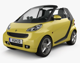 Smart Fortwo 2013 컨버터블 Open Top 3D 모델 