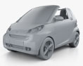 Smart Fortwo 2013 convertible Open Top 3d model clay render