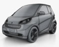 Smart Fortwo 2013 convertible Hard Top 3d model wire render