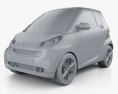 Smart Fortwo 2013 컨버터블 Hard Top 3D 모델  clay render