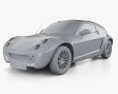 Smart 雙座敞篷車 Coupe 2006 3D模型 clay render
