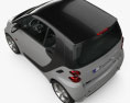Smart Fortwo coupé 2015 3D-Modell Draufsicht