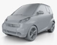 Smart Fortwo coupé 2015 3D-Modell clay render