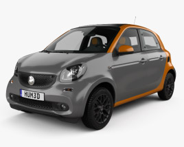 Smart Forfour 2017 3D 모델 