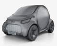Smart Vision EQ Fortwo 2017 3D-Modell wire render