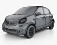 Smart ForFour Electric Drive 2020 3d model wire render