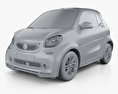 Smart ForTwo Brabus Electric Drive cabriolet 2020 3d model clay render