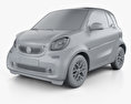 Smart ForTwo Electric Drive クーペ 2020 3Dモデル clay render