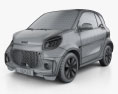 Smart ForTwo EQ Prime купе 2022 3D модель wire render