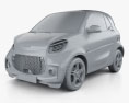 Smart ForTwo EQ Pulse coupe 2022 3d model clay render