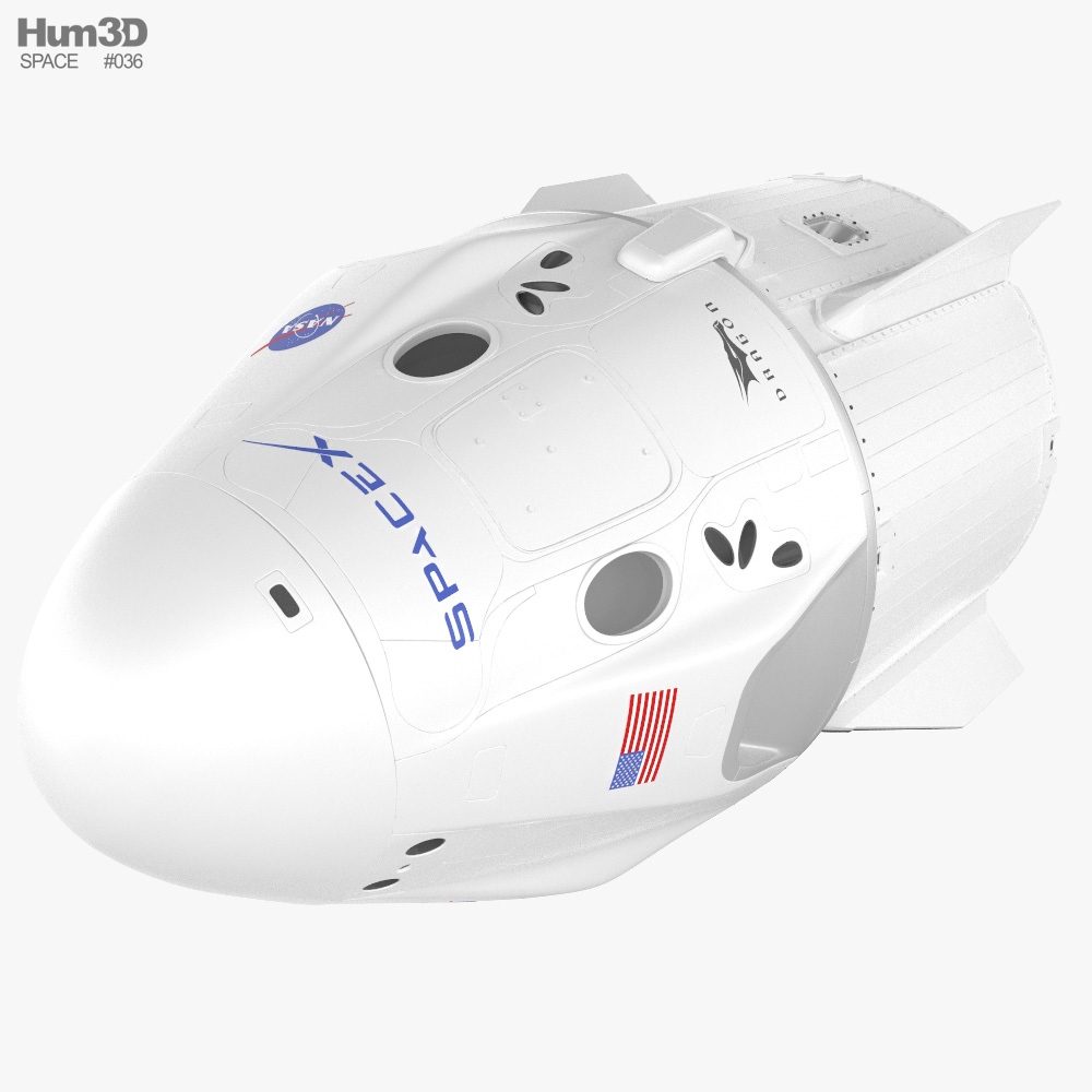 Crew Dragon SpaceX 3D модель
