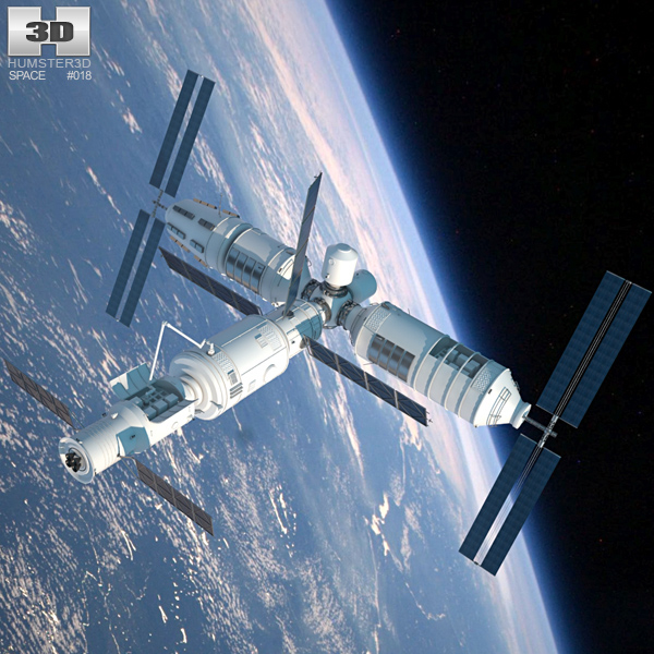 Tiangong-1 Space Station 3D модель