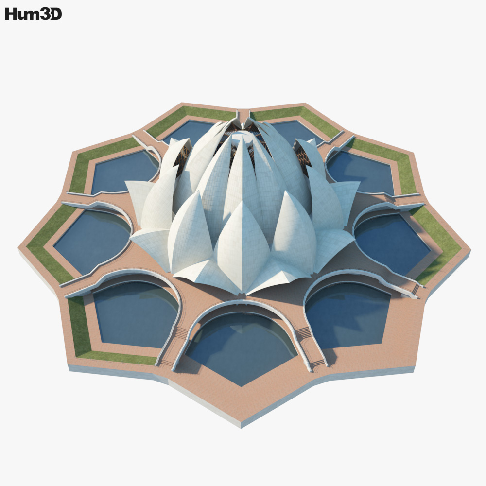 Lotus Temple 3D model Architecture on Hum3D