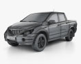 SsangYong Actyon Sports 2014 Modello 3D wire render