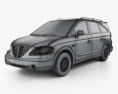 SsangYong Rodius 2014 3d model wire render