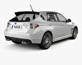 Subaru Impreza WRX STI 2012 3D模型 后视图