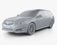 Subaru Legacy tourer 2014 3d model clay render