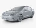 Subaru Impreza 2014 3d model clay render