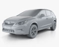 Subaru XV with HQ interior 2014 3d model clay render