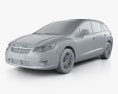 Subaru Impreza ハッチバック 2012 3Dモデル clay render