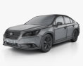 Subaru Legacy 2017 3D模型 wire render