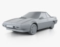 Subaru XT 1991 3D 모델  clay render