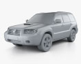 Subaru Forester 2008 3D модель clay render