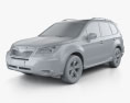 Subaru Forester XC 2017 3d model clay render