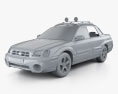 Subaru Baja 2006 3D модель clay render