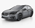 Subaru Impreza 5-door hatchback with HQ interior 2019 3d model wire render