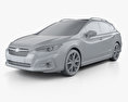 Subaru Impreza 5-door hatchback with HQ interior 2019 3d model clay render