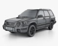 Subaru Forester S-Turbo 2002 3d model wire render