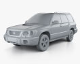 Subaru Forester S-Turbo 2002 3d model clay render