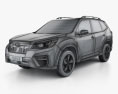 Subaru Forester Touring avec Intérieur 2018 Modèle 3d wire render