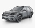 Subaru Outback Touring 2022 3d model wire render