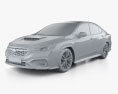 Subaru WRX 2022 3d model clay render