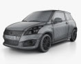 Suzuki Swift Sport hatchback 3 portes 2014 Modèle 3d wire render