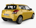 Suzuki Swift Sport 해치백 5도어 2017 3D 모델  back view
