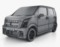 Suzuki Wagon R Stingray hybrid 2021 3d model wire render