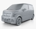 Suzuki Wagon R Stingray hybrid 2021 3d model clay render