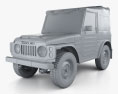 Suzuki Jimny with HQ interior 1977 3d model clay render