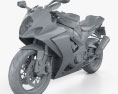 Suzuki GSX-R1000 2008 3D-Modell clay render