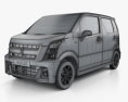 Suzuki Wagon R Stingray hybride avec Intérieur 2018 Modèle 3d wire render