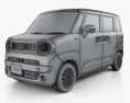 Suzuki Wagon R Smile hybrid 2022 3d model wire render