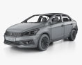 Suzuki Ciaz з детальним інтер'єром 2019 3D модель wire render
