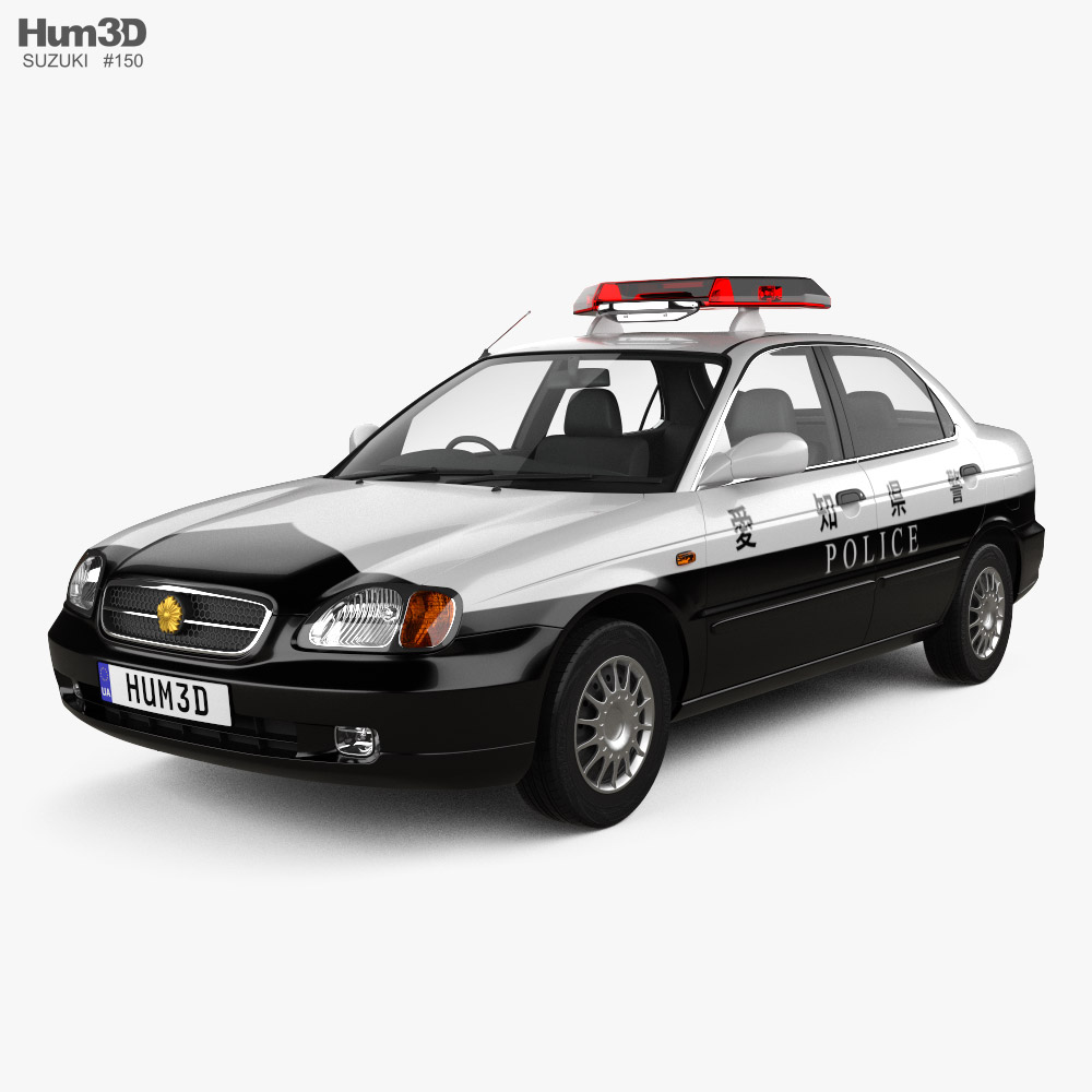 Suzuki Cultus Police sedan 2000 3D модель