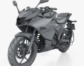Suzuki Gixxer SF 2022 Modelo 3d wire render