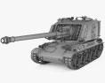 AMX-30 AuF1 Modello 3D wire render