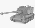 AMX-30 AuF1 Modello 3D clay render