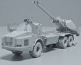 Archer Artillery System 3d model clay render